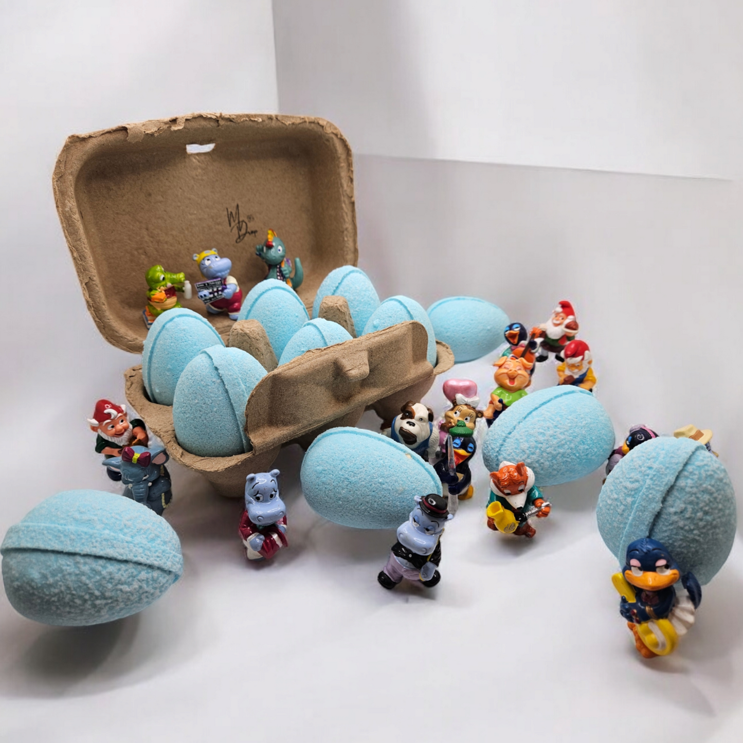 Kids Bath Bombs 6 Egg Bath Bombs with 1990s Toy Surprises | Gift Set | Handmade & Natural | Fun Bath Experience