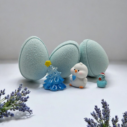 6 Holiday Egg Bath Bombs - Christmas Surprise Inside