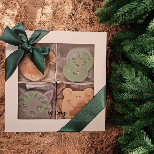 4 Animal-Shaped Soap Bars – Fun Christmas Gift for Kids