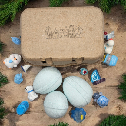 6 Holiday Egg Bath Bombs - Christmas Surprise Inside