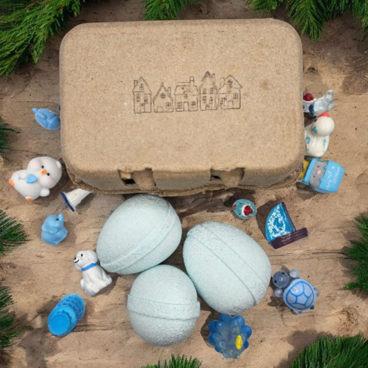 6 Holiday Egg Bath Bombs - Christmas Surprise Inside