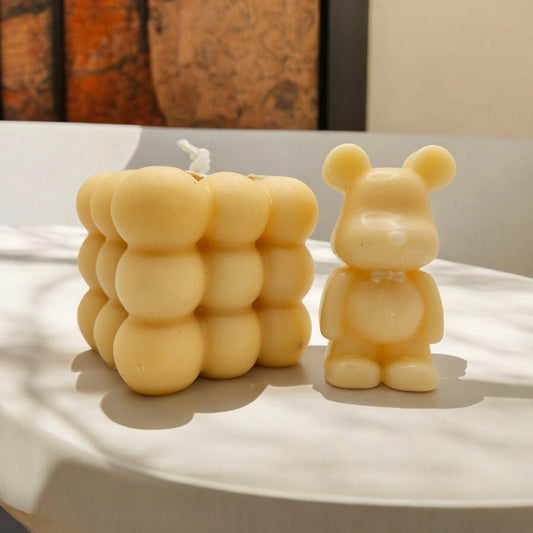 Bubble Square Soy Wax Candle - Fresh Creamy Scent